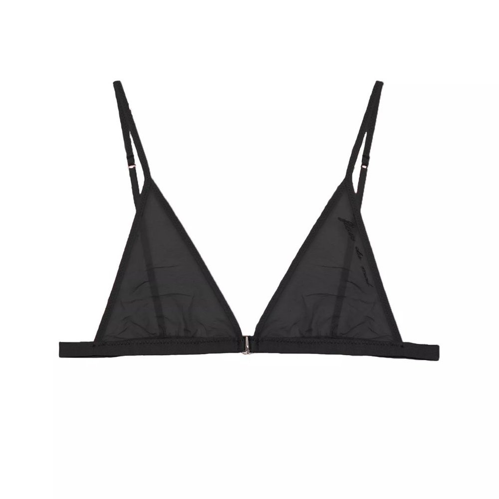 Fleur du Mal Logo Embroidered Tricot Triangle Bra - L